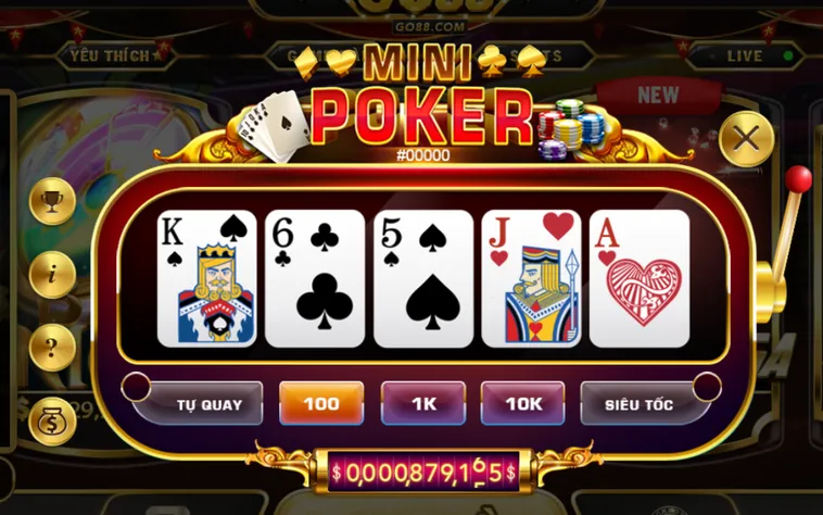 Minigame Mini Poker Tại Go88 Sảnh Game Bài Đỉnh Cao Dành Cho Những Cao Thủ Chiến Thuật