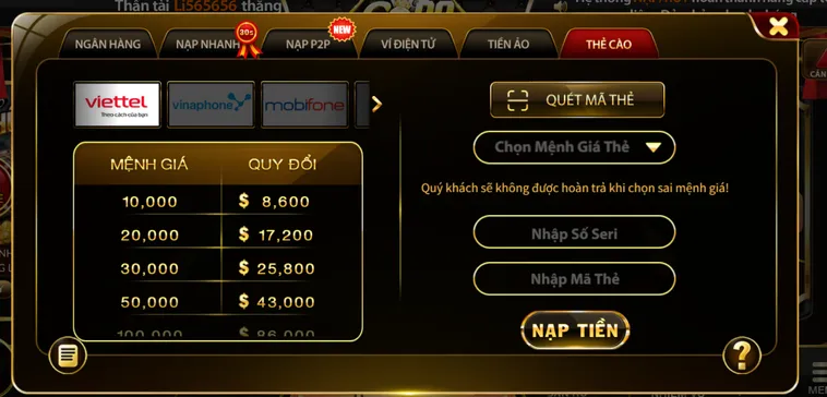 Nạp Tiền Go88 Trải Nghiệm Các Hình Thức Thanh Toán Đa Dạng Và Tốc Độ Siêu Tốc
