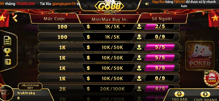Poker Tại Go88 Sân Chơi Đẳng Cấp Cho Các Cao Thủ Săn Tiền Thưởng
