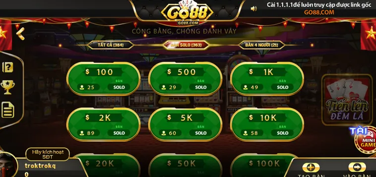 Chinh Phục Thử Thách Cùng Game Tiến Lên Đếm Lá Tại Go88 Đẳng Cấp